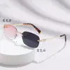 Gafas de sol cuadradas sin montura estilo europeo y americano, Gafas de sol con borde cortado transfronterizas estilo japonés y coreano, Gafas de sol cuadradas de montura pequeña