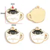 Acessórios de Joia de Liga para Pingente de Óleo DIY Gato Preto e Branco Gatinho Pingente para Pulseira Colar Brincos Pingente W478