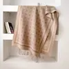 Bufanda de cuadros a rayas de doble cara de alta gama para otoño e invierno para mujer, cachemira sintética, engrosada, cálida, con flecos, calentador de cuello, chal, venta al por mayor