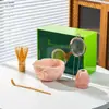 Tazón Nuevo de Matcha Transfronterizo con Pico Cerámica Juego de Matcha Japonés Caja de Regalo Combinación de Tazón de Arroz Verde Corazón Amazon