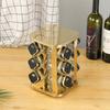 Estante de Especias Redondo y Cuadrado Transfronterizo de 12 Compartimentos, Estante de Almacenamiento para Botellas de Condimentos, Estante de Especias Giratorio de 360 Grados para Cocina
