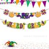 Ba182 Máscara de Carnaval Mardi Gras Fiesta Bandera Banderín Fiesta Feliz Cumpleaños Banderín