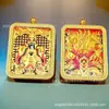 Acero de titanio 4*5 doble cara thangka zorro de nueve colas latón bañado en oro relieve dragón de la montaña Wutai thangka de cinco hojas colgante venta al por mayor