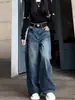 Jeans de pierna curva estilo americano, nuevo diseño otoño/invierno, corte holgado, tiro alto, pierna recta, pierna ancha, pantalones de largo hasta el suelo para hombre y mujer