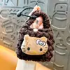 Muñeca Pequeña Creativa Monedero Tejido a Mano Llavero Colgante Mini Bolsa de Almacenamiento Colgante para Auriculares Regalo Pequeño