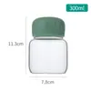 Taza Creativa Gordita Mini Taza de Vidrio Linda de Borosilicato Alto Portátil Vaso de Agua con Escala 300ml Taza para Café Leche