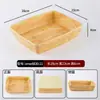 Plato de exhibición para buffet de olla caliente sukiyaki con diseño de madera de melamina, plato giratorio rectangular para verduras y champiñones