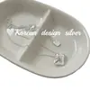 Design Minimalista Estilo Coreano Estilo Ins Joia de Prata Prata Pura S925 Colar Quadrado Liso com Laço Versátil para Mulheres com um Toque de Luxo