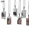 Collar con colgante cuadrado irregular europeo y americano Acero inoxidable Signo del zodíaco 12 Cadena de clavícula de acero titanio para mujer Colgante del zodíaco