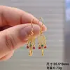 Pendientes de Plata S925 Chapados en Oro Pendientes Semi-terminados Joyería DIY Pendientes Antiguos Accesorios de Joyería de Cristal