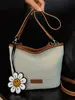 Bolso Cubo Retro Casual de Gran Capacidad para Mujer 2026 Nuevo Verano Moda Diaria Bolso de Hombro Cruzado