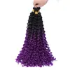 Peluca Waterdeep Degradado 100g 14 Pulgadas Cabello Rizado Ola de Agua Fibra Sintética Crochet para Cabello Artesanía Tejida a Mano Cabello Rizado
