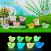 Paisaje en miniatura, paisajismo con musgo para jardinería, accesorios decorativos hechos a mano para bricolaje, figuras de animales lindas, luces nocturnas brillantes