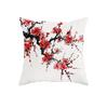 Nuevo Cojín Cubre Almohada de Felpa Corta Estilo Chino Estilo Nacional Estampado Flor de Ciruelo Nuevo Cubre Almohada para Sofá de Sala de Estar para el Hogar
