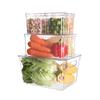 Caja de almacenamiento de plástico para refrigerador, combinación de acabado de cocina con tapa, caja de almacenamiento de congelador transparente para el hogar, caja de conservación de alimentos