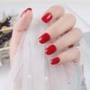 Uñas postizas cortas, cuadradas, redondas, con cara brillante, para niños pequeños europeos y americanos, con armadura de color sólido, acabado con parche de aceite.