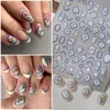 Adesivos para Nail Art de Rosa Azul em Relevo Novo Estilo Recortados Adesivos de Unha Retrô Estilo Chinês Acessórios de Unha Usáveis Atacado