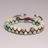 Amazon Nuevo Pulsera de Mujer Tejida a Mano con Cuentas de Piedra Natural de 6 mm Doble Capa Estilo OL para el Trabajo Regalo de Cumpleaños