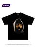 Camiseta Cross-border Star, Harden Big Head, lavada, de manga corta, holgada, informal, estilo hip hop callejero, para hombre y mujer, de media manga.