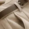Traje de Lana Casual de Manga Corta Ajustado que Reduce la Edad con Pantalones Cigarette Cortos para Otoño e Invierno, Nuevo Estilo para Ropa de Exterior de Primavera y Otoño