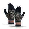 Novas Luvas Jacquard com Tela Sensível ao Toque para Mulheres, Estilo Coreano de Outono e Inverno, Forradas com Lã, Espessas, Quentes, À Prova de Frio, Tricotadas, Jacquard de Floco de Neve