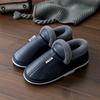 Pantuflas de algodón impermeables para mujer otoño noviembre lunar cálidas para el hogar antideslizantes de suela gruesa zapatos de algodón con talón de terciopelo pantuflas de cuero para hombre