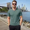 Camiseta para Hombre de Estilo Callejero Americano Nuevo con Botones de Color Contrastante y Mangas Cortas Casual Deportivas Multicolor - Amazon Transfronterizo