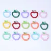 Llavero de Cuentas con Cierre de Resorte de Manzana Colorida Pintada, Llavero Hecho a Mano con Goteo de Aceite, Anillo de Resorte Abierto DIY, Joyería al por Mayor en Stock