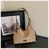 Bolso de hombro de tela cepillada de comercio exterior, moderno y popular, para mujer, nuevo bolso tote de gran capacidad para el día a día, bolso cruzado versátil