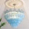 Lustre vintage francês de vidro Murano para sala de estar e quarto, lustre de alta qualidade estilo creme para quarto de villa duplex