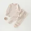 Conjunto de Ropa Interior para Bebé Ropa para Bebés y Niños Pequeños Primavera Otoño Ropa para el Hogar Pijamas Conjunto Separado de Cuello Redondo Top de Otoño Pantalones de Otoño