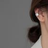 S925 prata esterlina trefilação de orelha de face larga sem furo de orelha brinco de clipe de orelha de prata fosco da moda coreana M02961