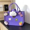 Bolso de Fieltro de Celebridad de Internet, Bolsa de Regalo de Alta Gama, Bolso Tote Pequeño de Fieltro de Dibujos Animados, Bolso de Mano Souvenir de Luna Llena