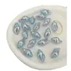 Contas de Concha Coloridas Acrílicas Bicolores com Furo Reto Galvanizadas a UV, Contas Soltas de Concha Iridescentes com Furo Passante, Acessórios de Miçangas para Corrente de Celular DIY