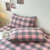 Fronha de Algodão Simples Lavada Estilo Japonês Fronha de Algodão Tingida com Fio Cor Sólida Fronha para Dormitório Estudantil