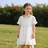 Vestido de Tirantes Blanco Liso Teñido Tie-Dye Estilo Étnico para Niños Vestido de Tirantes para Niñas Venta al por Mayor