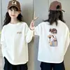 Camiseta de manga larga base para niña, primavera y otoño 2026, nueva, 100% algodón puro, cuello redondo, para niños medianos y mayores, top holgado