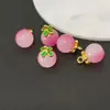 Yanyuan Nectarina Degradado Fruta Joyería al por Mayor Pulsera de Durazno Rosa Colgante Pendientes de Calcedonia Rosa Natural Rosa