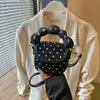 Linda Mochila Pequeña de Lunares para Mujer 2025 Nuevo Estilo Otoño e Invierno Mini Bolso para Labial Bolso Retro de Hombro Cruzado