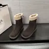 Botines Gruesos de Lana de Cordero Calentitos con Plataforma de 6 cm para Mujer para Usar Afuera 2025 Nuevos Casual Versátiles con Cremallera Lateral Botas de Nieve