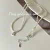 Suchuang S925 Prata Esterlina Pérola Natural de Água Doce Urso Pingente Colar Feminino Novo Explosivo Luxo Leve Corrente de Clavícula com Contas