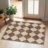 Alfombra de Piso de Navidad a Cuadros Búfalo y Florales Más Vendida de Amazon Transfronteriza Entrada Entrada Felpudo Resistente a Manchas y al Desgaste