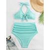 Xingcheng Estilo Europeo y Americano Nuevo Cubre Traje de Baño de Maternidad Tallas Grandes Traje de Baño de Playa Ropa de Baño para Mujer Fuente Termal Cuello Halter Vacaciones Cómodo Traje de Baño