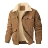 Nuevo Abrigo de Algodón Grueso para Hombre Otoño/Invierno 2026 Chaqueta de Algodón de Pana con Forro de Lana de Cordero Moderna En Stock