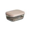 Jabonera con Tapa, Caja de Doble Capa con Drenaje, Soporte para Jabón, Estante para Jabón de Encimera, Estante de Almacenamiento para Baño, Jabonera con Drenaje