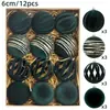 Suprimentos para Decoração de Árvore de Natal da Amazon 6cm Pacote com 12 Bolas de Veludo Pelúcia Flockadas Bolas Penduradas de Natal