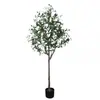 Plantas verdes artificiales a gran escala transfronterizas, decoraciones de olivo artificial de pie para interiores en maceta, árboles y plantas falsas biónicos al por mayor