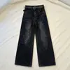 Lazada2026 Pantalones Casuales Rectos Adelgazantes para Mujer Primavera Otoño Personalidad Hot Strass Versátil Retro Jeans de Moda