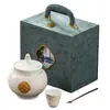 Porcelana Blanca de Dehua Venta al por Mayor Recipiente para Té Color Jade Cerámica Empaque para Té Blanco Caja Vacía Regalo de Negocio