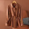 Chaqueta de Cuero Casual Estilo Coreano y Japonés para Mujer 2026 Nuevo Abrigo Corto de Cuero Haining Otoño e Invierno para Figuras Pequeñas con Cintura Ceñida